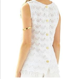 LILLY PULITZER Iona white lace top
